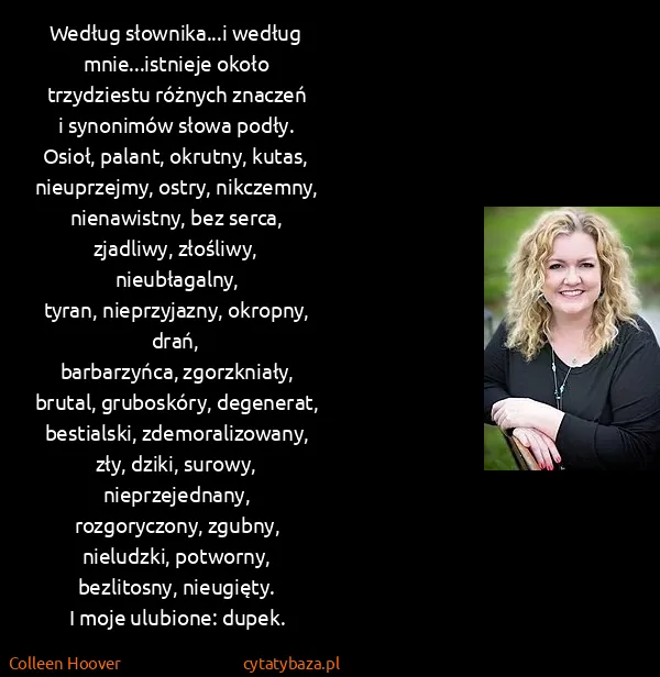 Colleen Hoover: Według słownika...i według mnie...istnieje około...