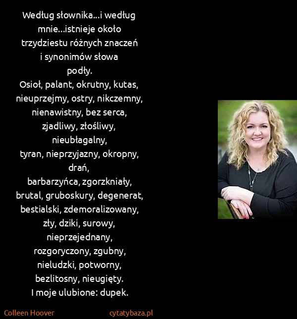 Colleen Hoover: Według słownika...i według mnie...istnieje około...