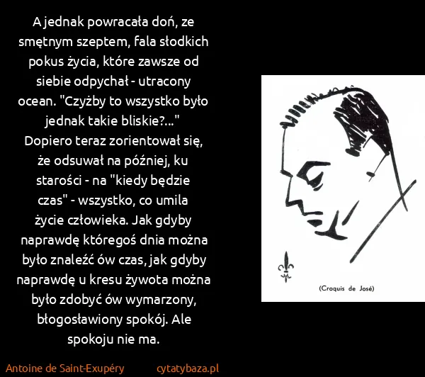 Antoine de Saint-Exupéry: A jednak powracała doń, ze smętnym szeptem, fala...