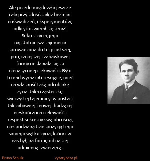 Bruno Schulz: Ale przede mną leżała jeszcze cała przyszłość. Jakiż...
