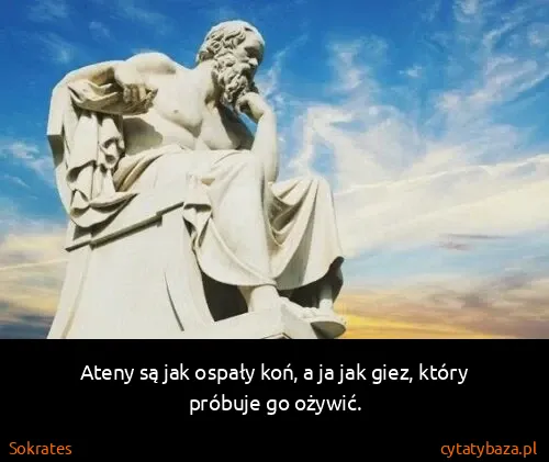 Sokrates: Ateny są jak ospały koń, a ja jak giez, który próbuje go...