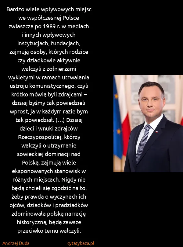 Andrzej Duda: Bardzo wiele wpływowych miejsc we współczesnej Polsce...