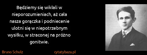 Bruno Schulz: Będziemy się wikłali w nieporozumieniach, aż cała nasza...