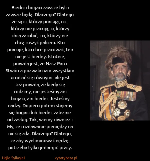 Hajle Syllasje I: Biedni i bogaci zawsze byli i zawsze będą. Dlaczego?...