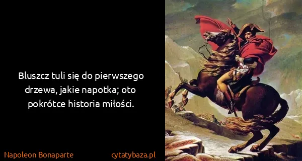 Napoleon Bonaparte: Bluszcz tuli się do pierwszego drzewa, jakie napotka;...