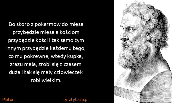 Platon: Bo skoro z pokarmów do mięsa przybędzie mięsa a kościom...
