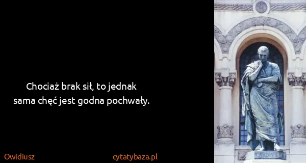 Owidiusz: Chociaż brak sił, to jednak sama chęć jest godna...