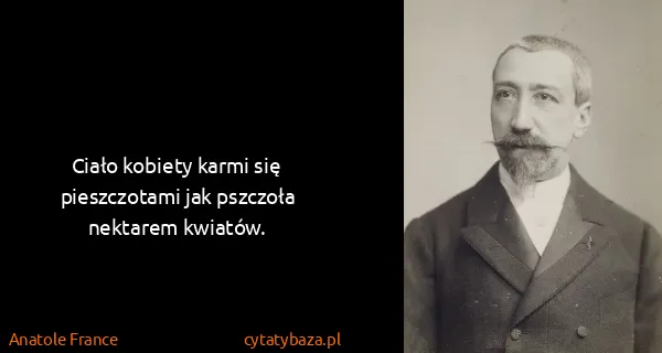 Anatole France: Ciało kobiety karmi się pieszczotami jak pszczoła...