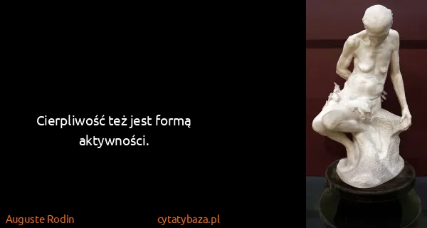 Auguste Rodin: Cierpliwość też jest formą aktywności.