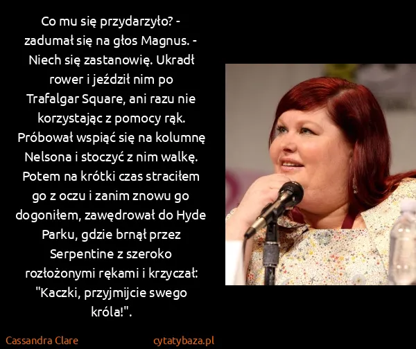 Cassandra Clare: Co mu się przydarzyło? - zadumał się na głos Magnus. -...