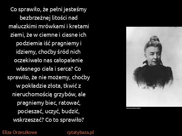 Eliza Orzeszkowa: Co sprawiło, że pełni jesteśmy bezbrzeżnej litości nad...