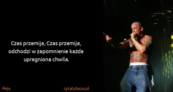 Peja: Czas przemija, Czas przemija, odchodzi w zapomnienie...