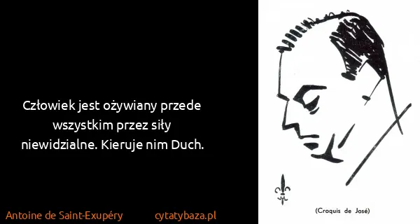 Antoine de Saint-Exupéry: Człowiek jest ożywiany przede wszystkim przez siły...