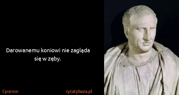 Cyceron: Darowanemu koniowi nie zagląda się w zęby.
