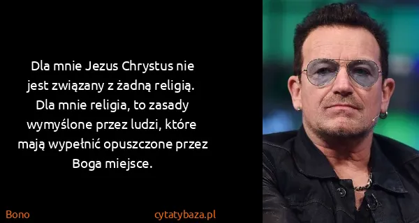 Bono: Dla mnie Jezus Chrystus nie jest związany z żadną...