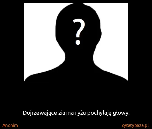 Anonim: Dojrzewające ziarna ryżu pochylają głowy.
