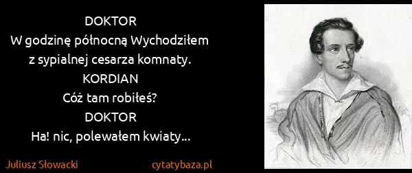 Juliusz Słowacki: DOKTOR 
W godzinę północną Wychodziłem z sypialnej...