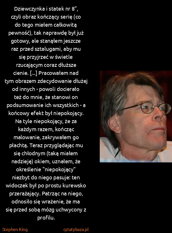 Stephen King: Dziewczynka i statek nr 8", czyli obraz kończący serię...