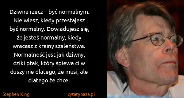 Stephen King: Dziwna rzecz – być normalnym. Nie wiesz, kiedy...