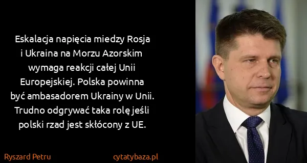Ryszard Petru: Eskalacja napięcia miedzy Rosja i Ukraina na Morzu...