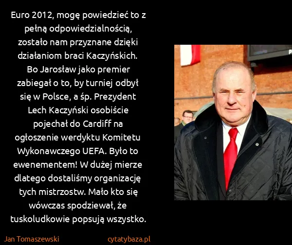 Jan Tomaszewski: Euro 2012, mogę powiedzieć to z pełną...