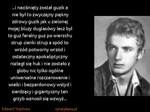 Edward Stachura: ...i naciśnięty został guzik a nie był to zwyczajny... Edward Stachura: ...i naciśnięty został guzik a nie był to zwyczajny...