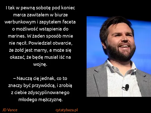 JD Vance: I tak w pewną sobotę pod koniec marca zawitałem w biurze...