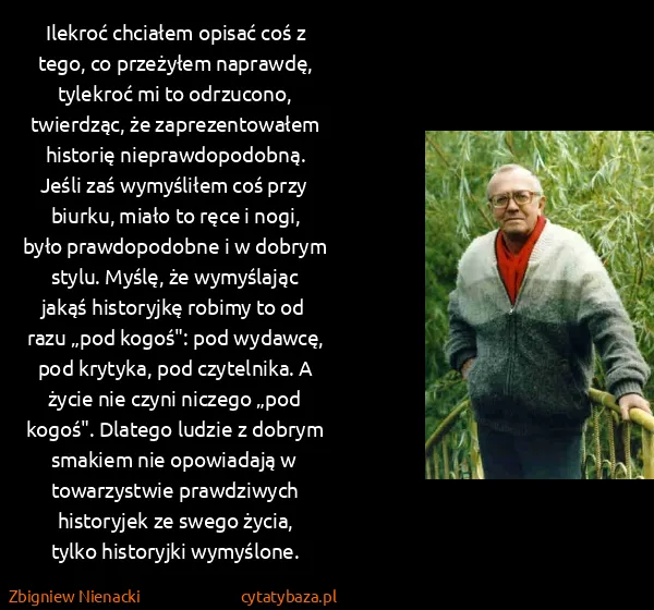 Zbigniew Nienacki: Ilekroć chciałem opisać coś z tego, co przeżyłem...