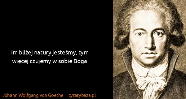 Johann Wolfgang von Goethe: Im bliżej natury jesteśmy, tym więcej czujemy w sobie...
