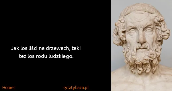 Homer: Jak los liści na drzewach, taki też los rodu ludzkiego.