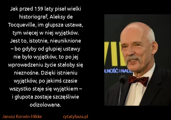 Janusz Korwin-Mikke: Jak przed 159 laty pisał wielki historiograf, Aleksy de...