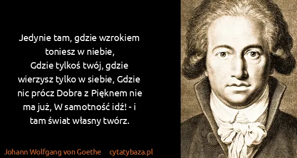 Johann Wolfgang von Goethe: Jedynie tam, gdzie wzrokiem toniesz w niebie,
Gdzie...
