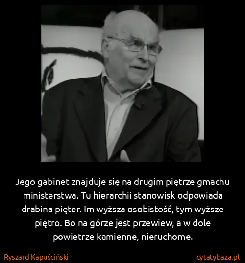 Ryszard Kapuściński: Jego gabinet znajduje się na drugim piętrze gmachu...