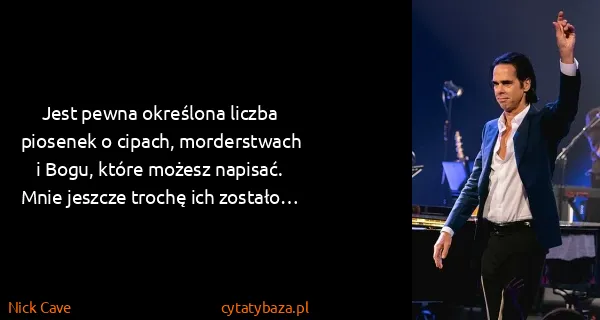 Nick Cave: Jest pewna określona liczba piosenek o cipach,...