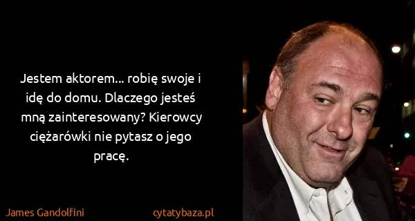 James Gandolfini: Jestem aktorem... robię swoje i idę do domu. Dlaczego...