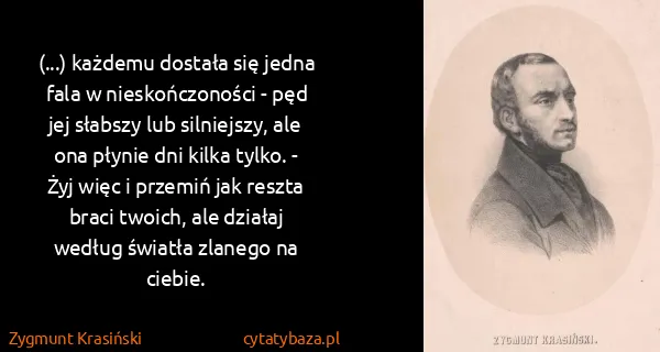 Zygmunt Krasiński: (...) każdemu dostała się jedna fala w nieskończoności -...