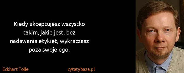 Eckhart Tolle: Kiedy akceptujesz wszystko takim, jakie jest, bez...