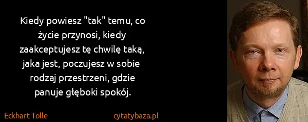 Eckhart Tolle: Kiedy powiesz "tak" temu, co życie przynosi, kiedy...