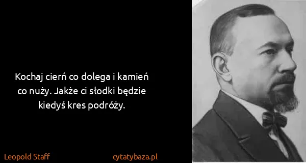 Leopold Staff: Kochaj cierń co dolega i kamień co nuży. Jakże ci słodki...