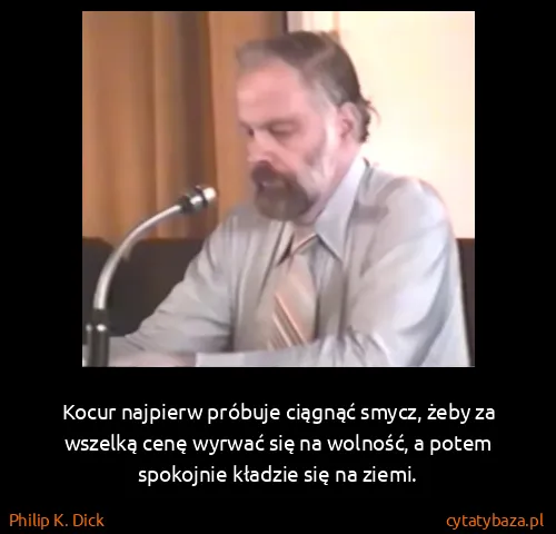 Philip K. Dick: Kocur najpierw próbuje ciągnąć smycz, żeby za wszelką...