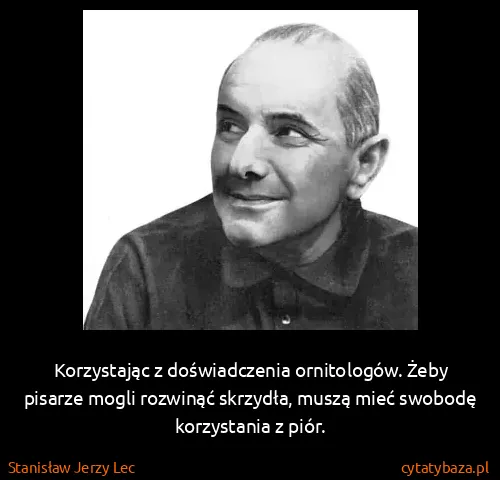 Stanisław Jerzy Lec: Korzystając z doświadczenia ornitologów. Żeby pisarze...