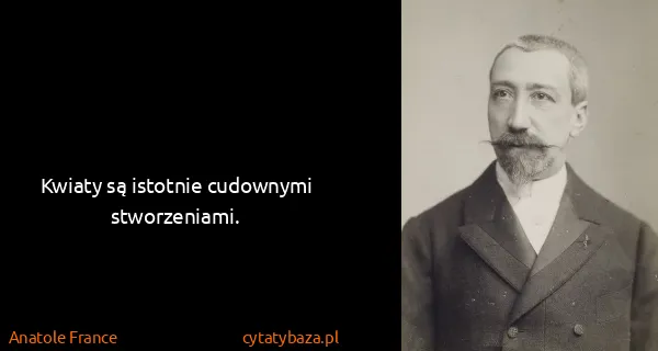 Anatole France: Kwiaty są istotnie cudownymi stworzeniami.