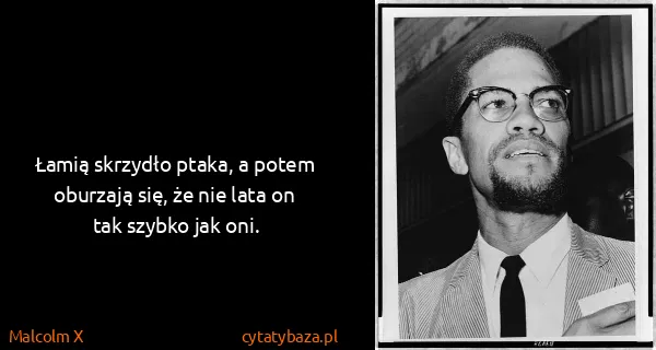 Malcolm X: Łamią skrzydło ptaka, a potem oburzają się, że nie lata...