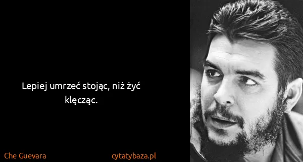 Che Guevara: Lepiej umrzeć stojąc, niż żyć klęcząc. 