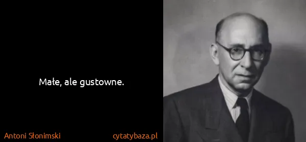 Antoni Słonimski: Małe, ale gustowne.