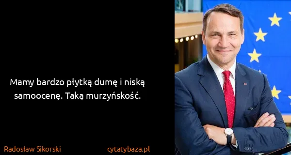 Radosław Sikorski: Mamy bardzo płytką dumę i niską samoocenę. Taką...