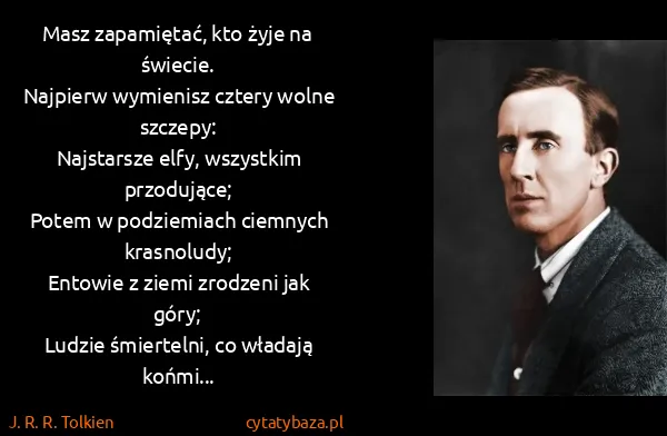 J. R. R. Tolkien: Masz zapamiętać, kto żyje na świecie.
Najpierw...