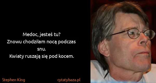 Stephen King: Medoc, jesteś tu?
Znowu chodziłam nocą podczas...