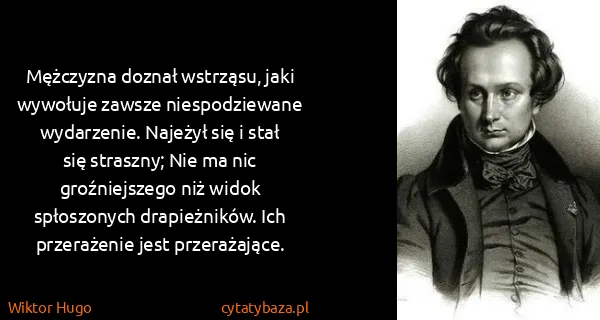 Wiktor Hugo: Mężczyzna doznał wstrząsu, jaki wywołuje zawsze...