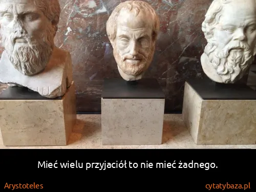 Arystoteles: Mieć wielu przyjaciół to nie mieć żadnego.